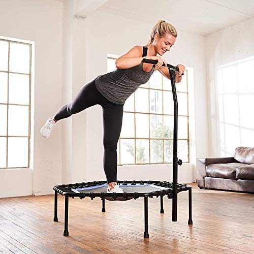 Sportplus Indoor Trampoline, Blue/Green/Red, Rebounder Home Fitness Trampoline With Height Adjustable Bar #TOP4