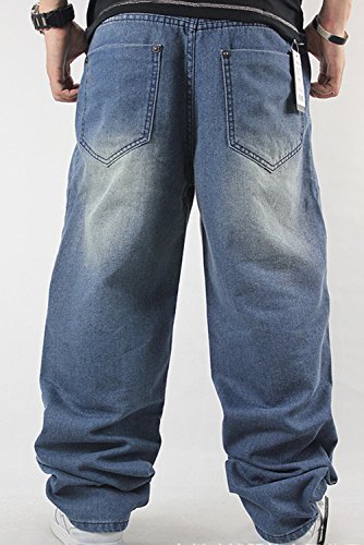 Qiboe Men's Baggy Jeans Denim Sweatpants Loose Pants-36 #TOP1