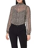 chiffon tops designs T-Shirt ONLY Damen ONLSTAR L/S Highneck Chiffon WVN Top, Black Coffee/AOP:Zebra, L