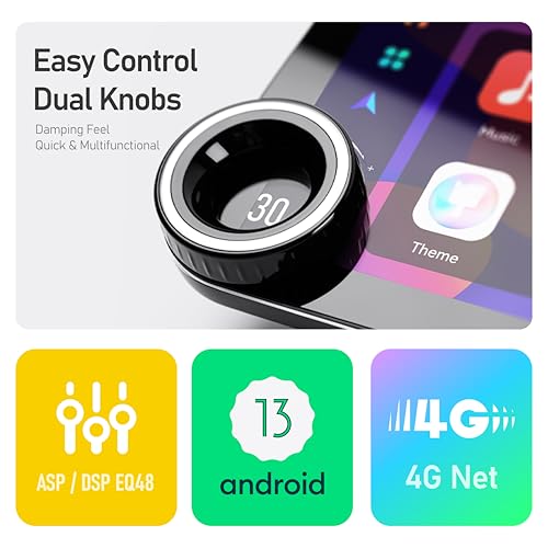 Image of MEGAAUDIO X23 12.3 Inch Diamond 2K Android 13 Car Stereo | 4+64GB | 4G WiFi | Wireless CarPlay Android Auto | DSP | GPS Navigation | Bluetooth | Dual Knob IPS QLED Touch Screen | MTK 10-Core Player