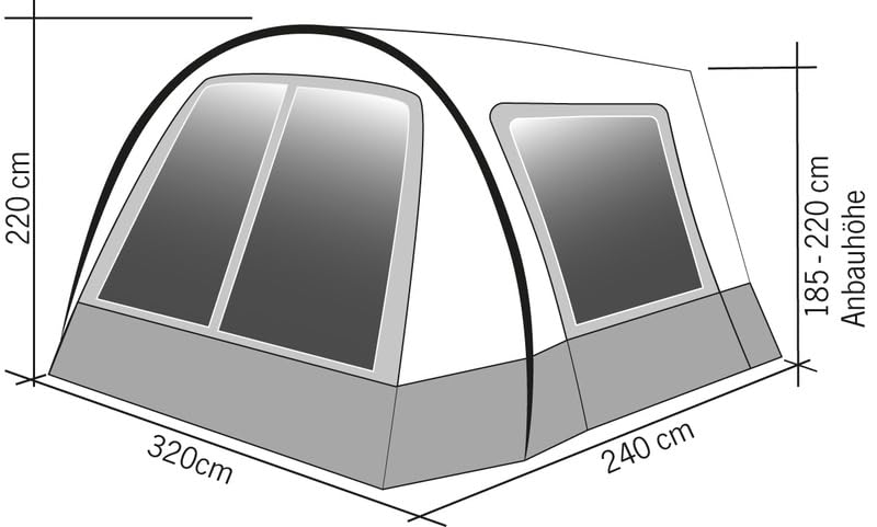 Sonnensegel mit Front- und Seitenwänden 320x240cm Busvorzelt Campingbus Vorzelt