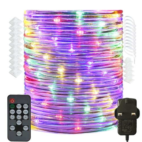 RcStarry 30M/100FT 300 LED Dia 3MM Rope/Wire Lights Multicolor, Dimmable Indoor/Outdoor IP67 Waterproof Fairy Lights Plug in with Remote for Garden, Patio, Deck, Landscape Lighting, Bedroom and More