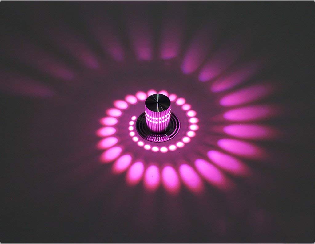 Lámpara de pared de arte en aluminio TYKHGFS con iluminación LED creativa color morado 5