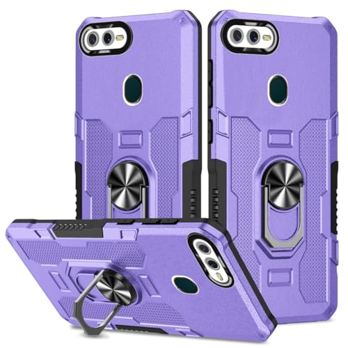 Coque Oppo A7 résistante aux chocs en PC rigide violet pour éviter les bris d'écran