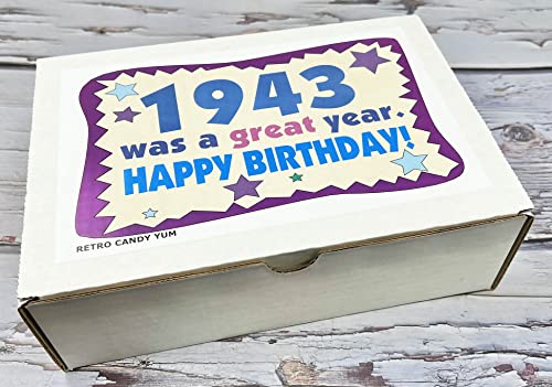 Retro Candy Yum ~ 1943 80Th Birthday Gift Box Nostalgic Candy Mix From Childhood For 80 Year Old Man Or Woman Born 1943 Jr #TOP2