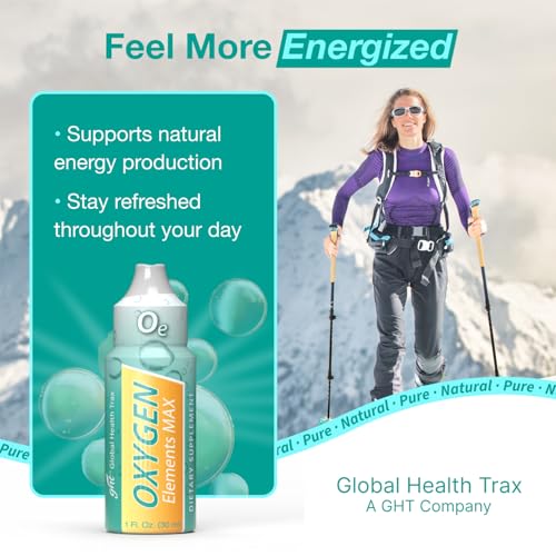Image of GHT Oxygen Elements Max Liquid Oxygen Drops in 1 Ounce Bottle, Portable Supplement - Bolster Endurance and Stamina, Cleanse Cells