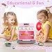 PLAY Toy Oven Kids Kitchen Playset, Kids Play Kitchen Set with 11 Accessories, Realistic Cooking Sounds ＆ Lights, Pretend Play Oven Toddler Cooking Gift Set for Girls Boys Ages 3+