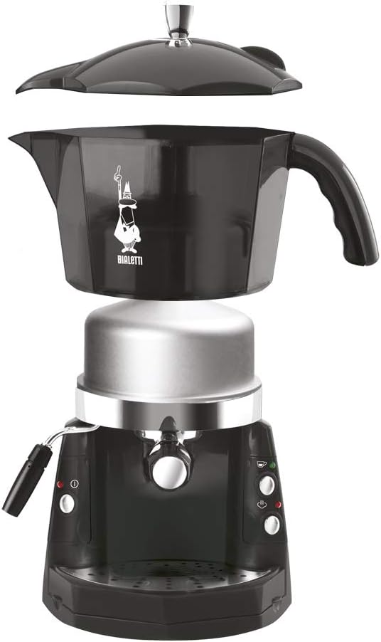 Bialetti Mokona, Macchina Caffè Espresso, Sistema Aperto (per Macinato, Capsule e Cialde),1050W, Rosso
