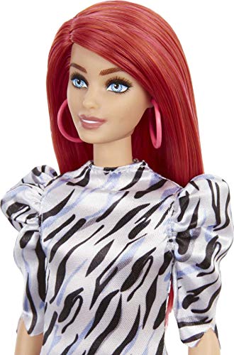 Barbie GRB56 - Fashionistas Puppe (kurze rote Haare) mit Zubehör, mit Kleid und Schuhen, Spielzeug für Kinder von 3 bis… – Bild 5