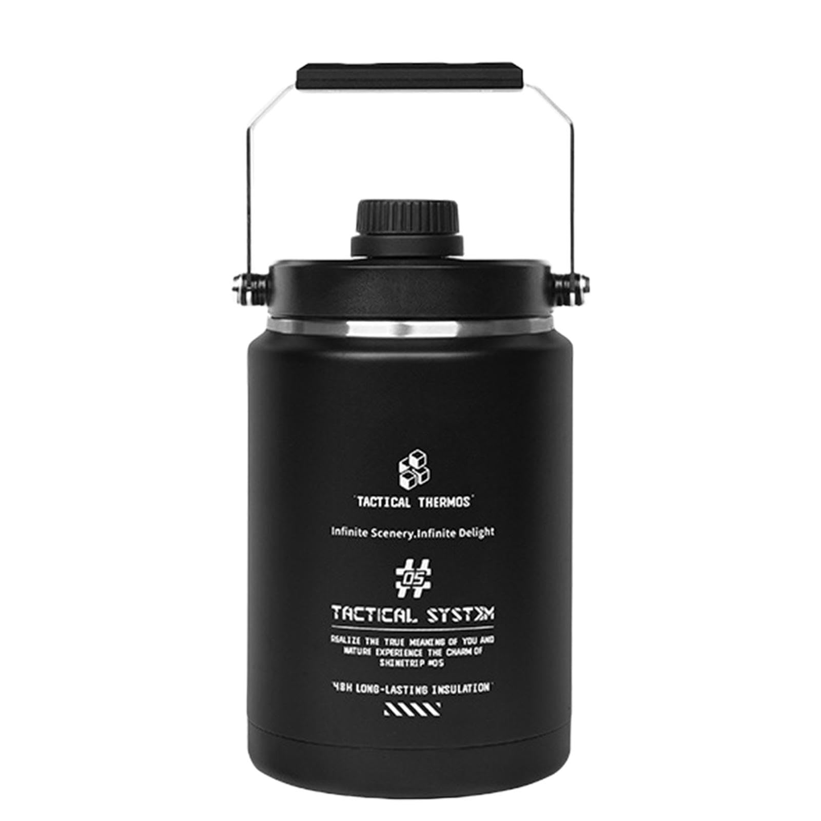 Botella de Agua Isotérmica, Jarra para Hielo, Ideal para Té, Aislamiento Al Vacío, Perfecta para Usar Al Aire Libre, Negro, tal como se describe