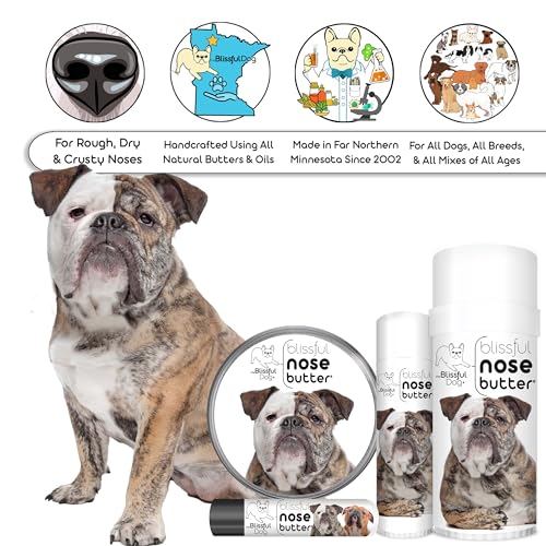 Image of The Blissful Dog Mastiff Nose Butter for Dry, Cracked Skin, Lick-Safe Dog Nose Balm with Moisturizing Shea Butter, Almond, Olive, and Essential Oils, Pet Supplies, Uncented, 4 oz.