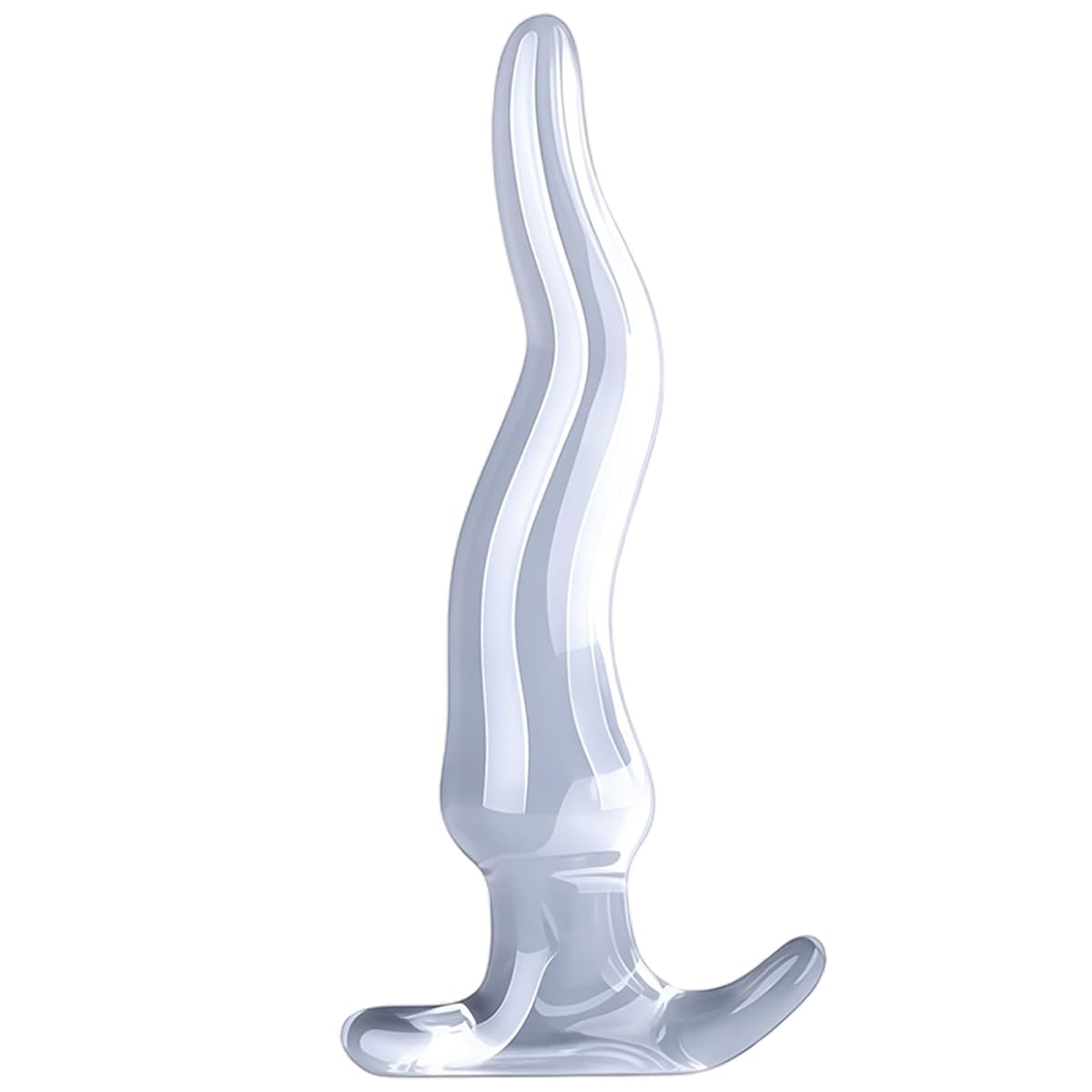 アナル拡張 アナルプラグ アナルグッズ 透明S型 柔らかTPE製 ワイドベース 男女兼用 初心者 上級者 防水仕様 4サイズ展開 アダルトグッズ (M)