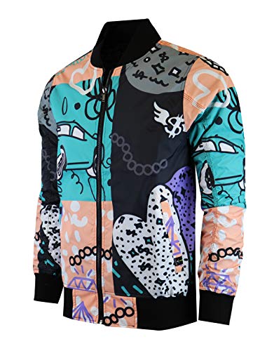 Image of Screenshotbrand Lightweight Hooded Water Resistant Windbreaker - Zip-up Fashion Map Print Rain Jacket