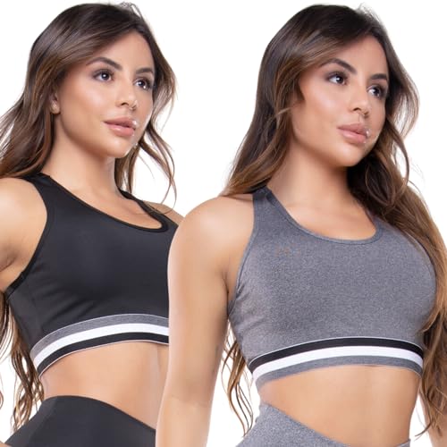 Kit 2 Top Academia Fitness Suplex Liso Costas Nadador Sem Bojo Elástico Reforçado (G)