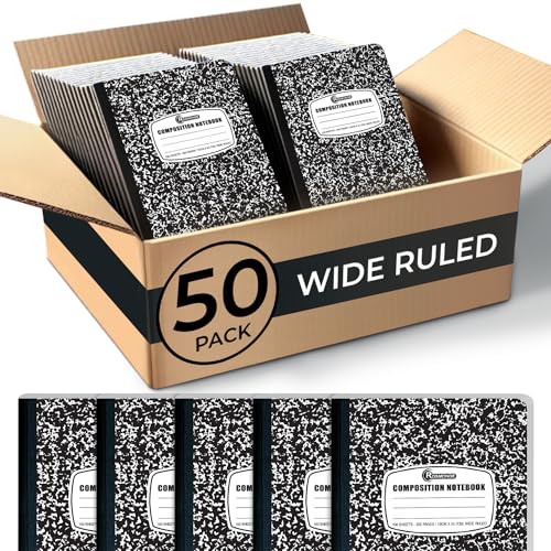 Rosmonde 50 Pack Composition Notebooks Bulk Wide Ruled, 200...