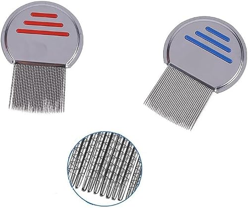 Lice Comb - (2-piece) Stainless steel professional lice and head lice care, effective removal of lice and lice, children and adults for the best results of infection and reinfection