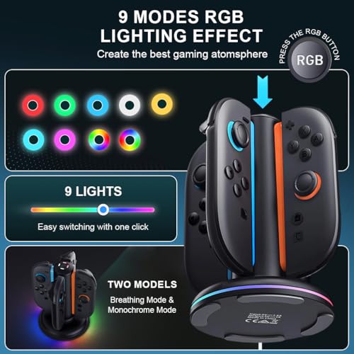 Image of ZORBES 4-in-1 Charging Dock, USB-C Cable Compatible with Switch 2