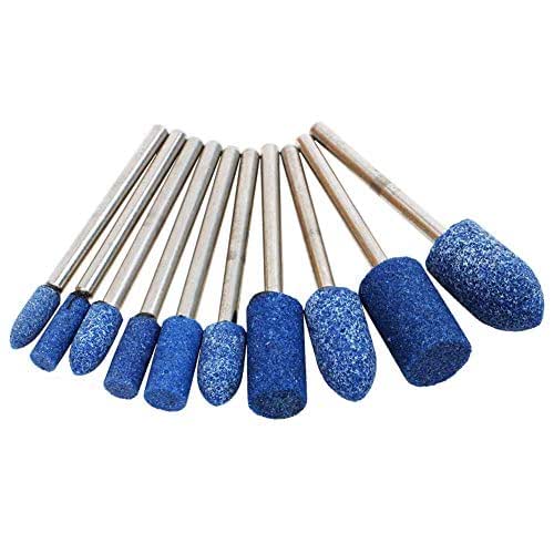 10 Pack Rotary Tool Sanding Bits,Abrasive Mounted Stone Grinding Bits