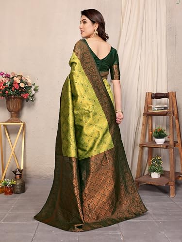 Image of Women's Kanjivaram Soft Silk Banarasi Saree With Blouse Piece | Banarasi Sari For Women | Saree with Blouse piece