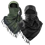 Luxns Military Shemagh Tactical Desert Scarf / 100% Cotton Keffiyeh Scarf Wrap for Men And Women/Bla