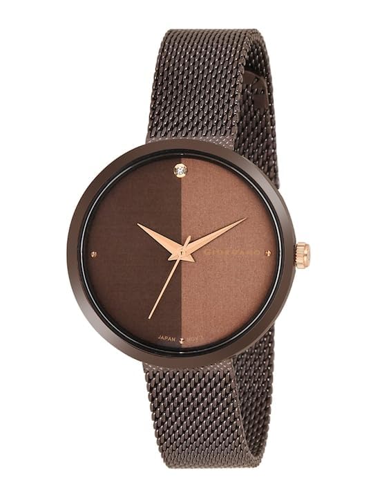 Image of Giordano Eleganza Collection Analog Wrist Watch for Women with Color Variant, Stylish Wired Metal Mesh Band| Ladies | Girls to Compliment Your Look | Ideal Gift for Female - GD-4062
