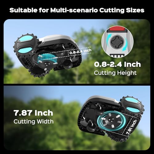 2026 New Robot Lawn Mower with App Control – Features Adjustable Cutting Height, Auto-Charging, Obstacle Detection and Brushless Motor for Lawns Up to 1/8 Acre, Gray by YARDCARE - Image 5