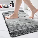 COSY HOMEER 40 x 60 cm Alfombrilla de baño antideslizante lavable, color gris