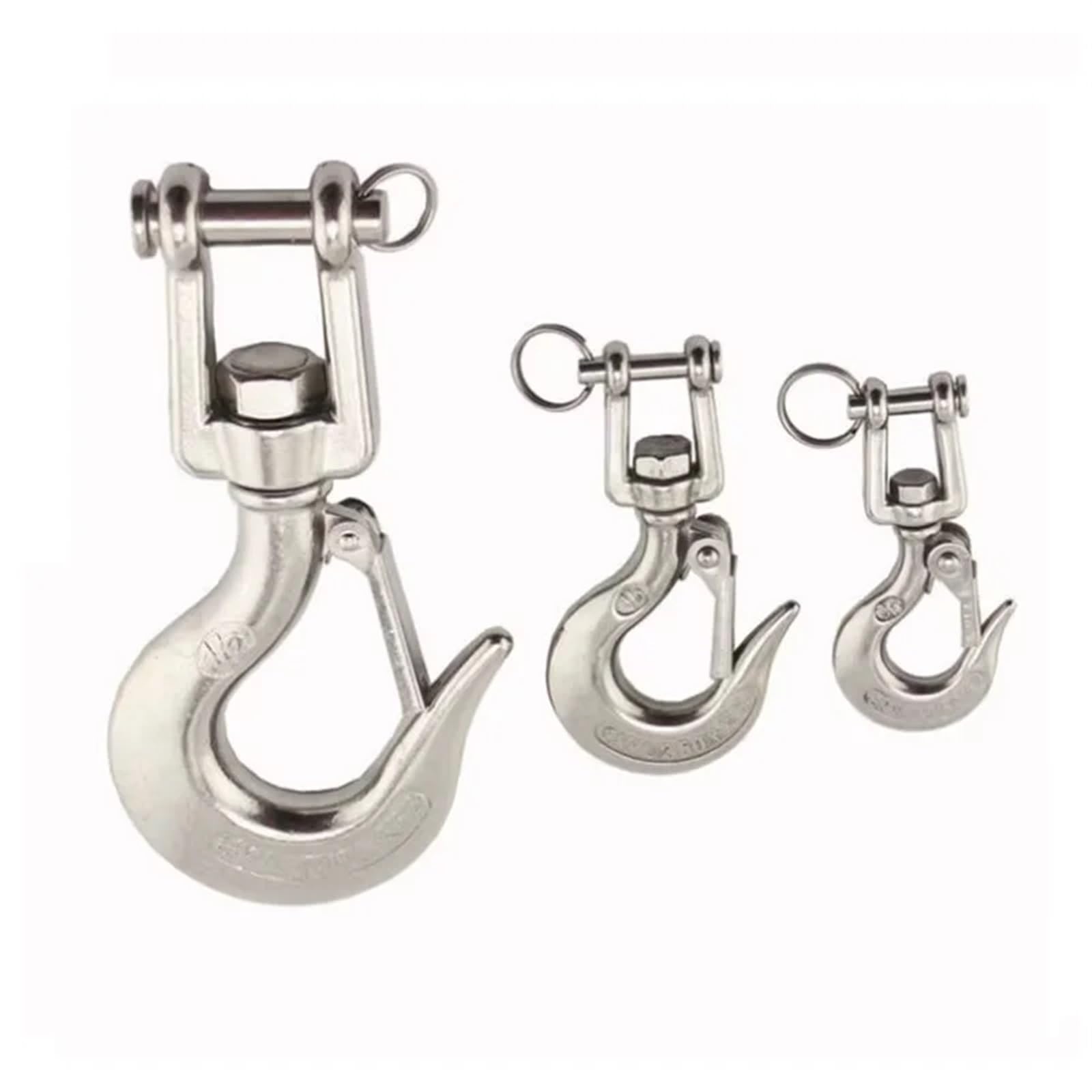 Ganci di Sollevamento, Gancio di Sollevamento Girevole con grilletto in Acciaio Inossidabile 304, Occhiello in Gancio Sicurezza(1000kgs)