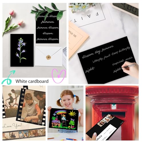 100 Pack Cardstock Blank 5x7 Thick Paper 200gsm/75lb Heavyweight Cardstocks for Printer, Postcards, Wedding Invitation, Thankyou Card, Photo Paper, DIY Card Making (Black) by fuceury - Image 6
