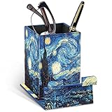 Fintie Pencil Holder with Magnetic Base- Pencil Case Phone Stand Desktop Organizer, Starry Night