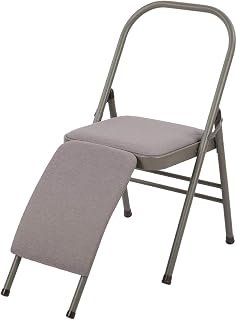 Silla de yoga con soporte lumbar, taburete multifuncional de inversión y pilates con cojín extraíble para asistencia de yoga