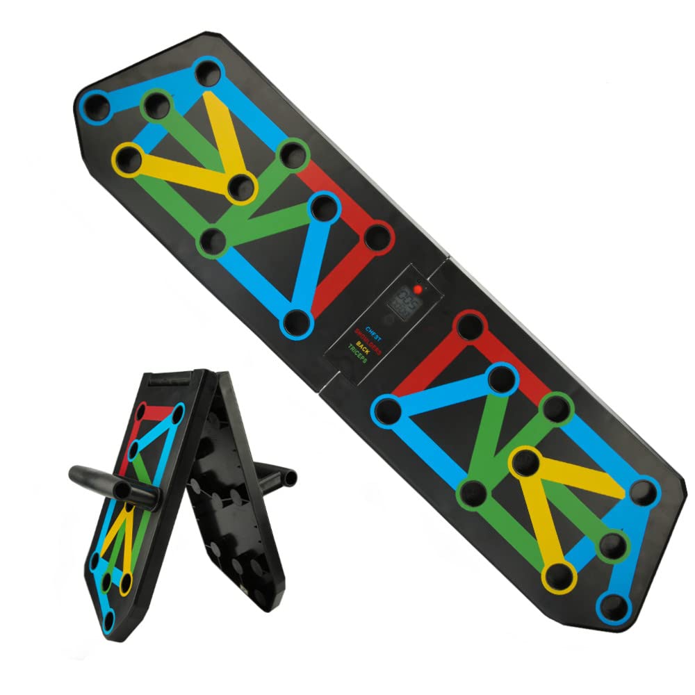 Sworway Push Up Board, Foldable Push Up Rack Board with Counter, Body Building Push Up Stand Power-press & Mufti-function Board for Body Muscle Training Sport Gym Home Exercise