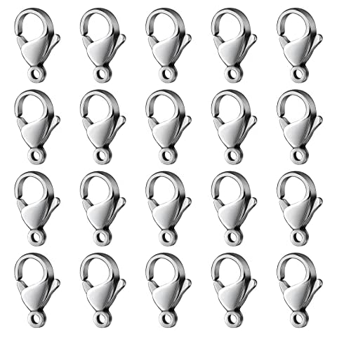 120PCS 9MM Lobster Clasps 304 Stainless Steel Lobster Claw Clasps Bulk for Jewelry Making DIY Necklace Bracelet Cover