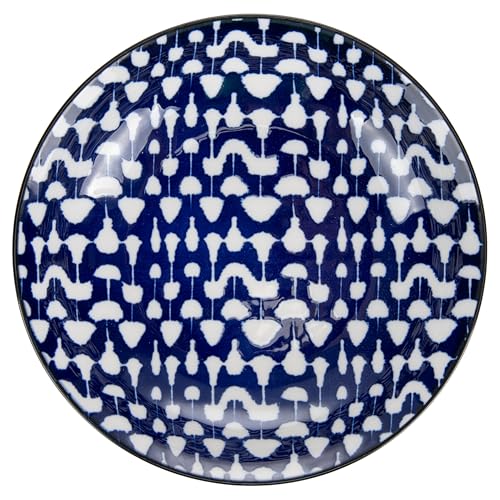 Set 6 Piatto fondo in gres, decoro geometrico, Confusion