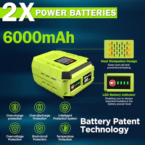 Image of Sihuird 60V 18-Inch Cordless ChainSaw, Brushless Motor Electric Chainsaw with 2 x 6.0Ah Battery and Charger, Tool-free Chain Tension & Auto Lubrication for Tree, Wood Cutting, Courtyard, Household