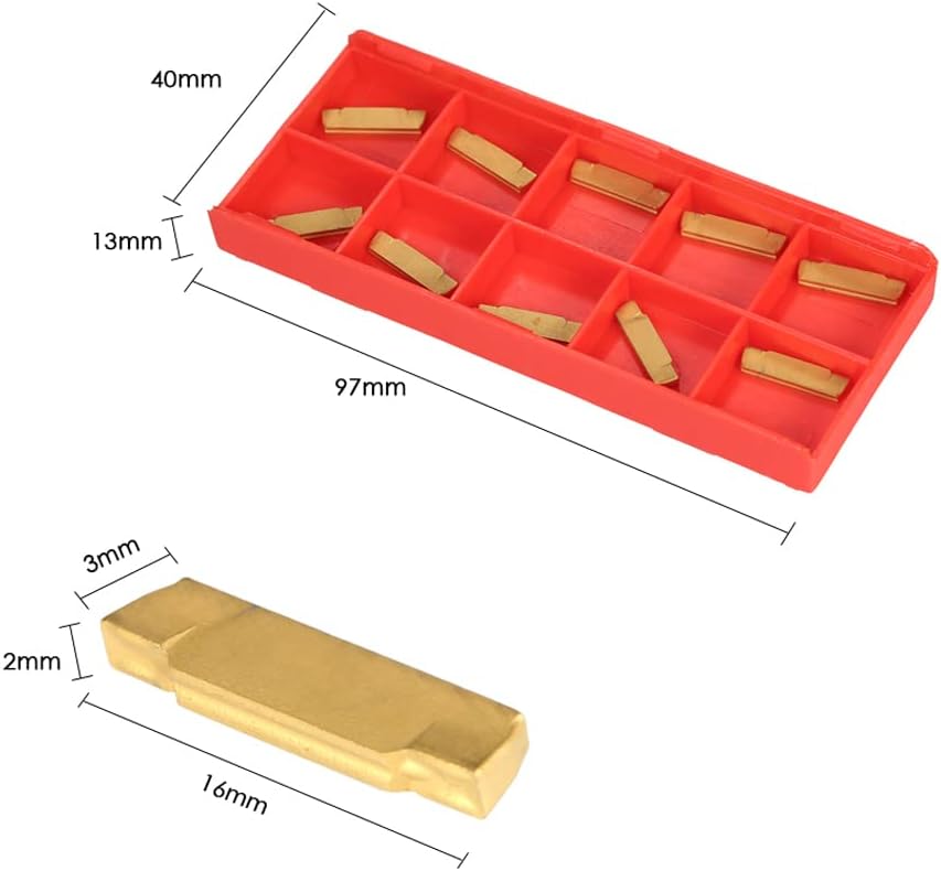 CNC Tool, 10pcs/Box MGMN200-G 2mm Width Carbide Inserts for MGEHR/MGIVR Lathe Grooving Cut-Off Tool
