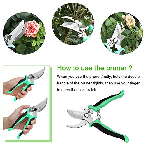 Garden Tool Set 12 Piece Heavy Duty Garden Tool Kit for Planting Aluminum Outdoor Garden Hand Tool with Garden Gloves Garden Tote Bag Weeder and Hand Trowel Gardening Tools Set Gift for Women Men