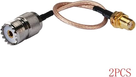Bomcomi 2pcs 15cm reemplazo port?til Cable de Antena para Wouxun reemplazo para el Adaptador de Baofeng SMA Hembra a Hembra UHF