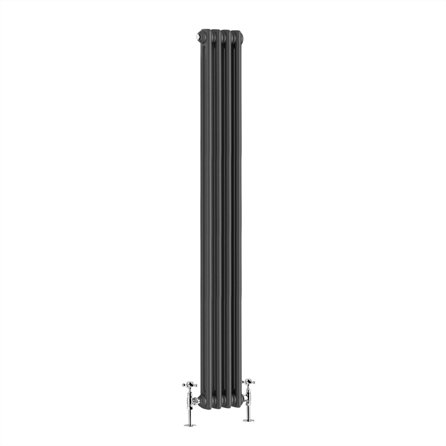 Warmehaus - Traditional Cast Iron Style Anthracite Double Column Vertical Radiator 1800 x 200mm - Perfect for Bathrooms, Kitchen, Living Room โ image 1