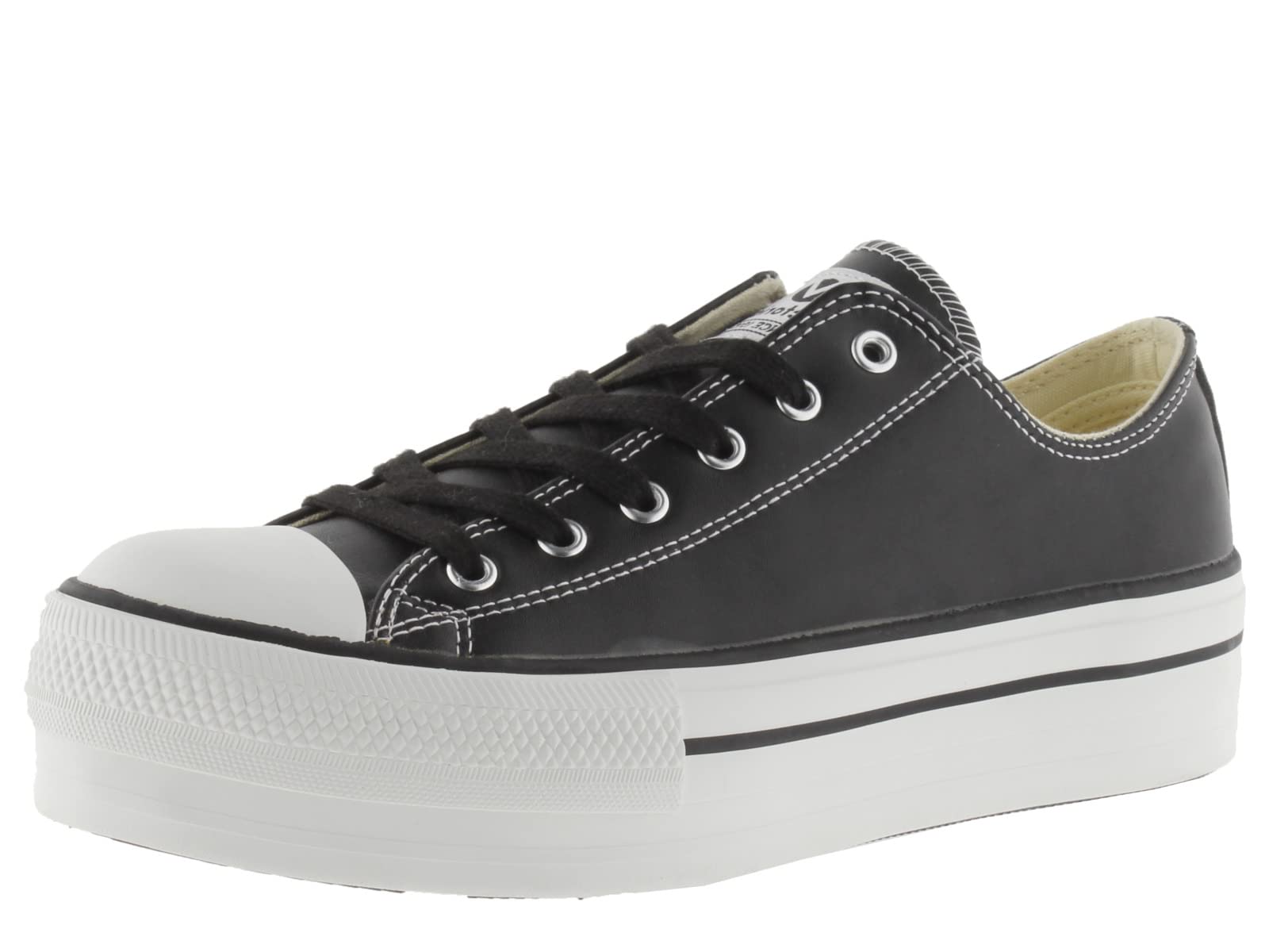 victoria Tribu Leather Effect Low-Top Trainers & Double Platform 1061106 for Women Negro 41
