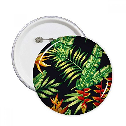 Badge rond Tropical Feuille épinglette XXL pour décoration vêtement