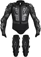 Vista 1 de Chaqueta protectora para motocicleta para adultos y rodilleras, accesorios para motocicletas, protector de espalda, columna vertebral y pecho