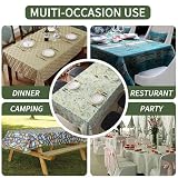 Rectangle Table Cloth,100% Waterproof Tablecloth Oil Proof Spill Proof Vinyl Table Cloth, Wipe Clean Plastic Table Cover for Dining, Camping, Indoor and Outdoor 52" x 70",Leaves