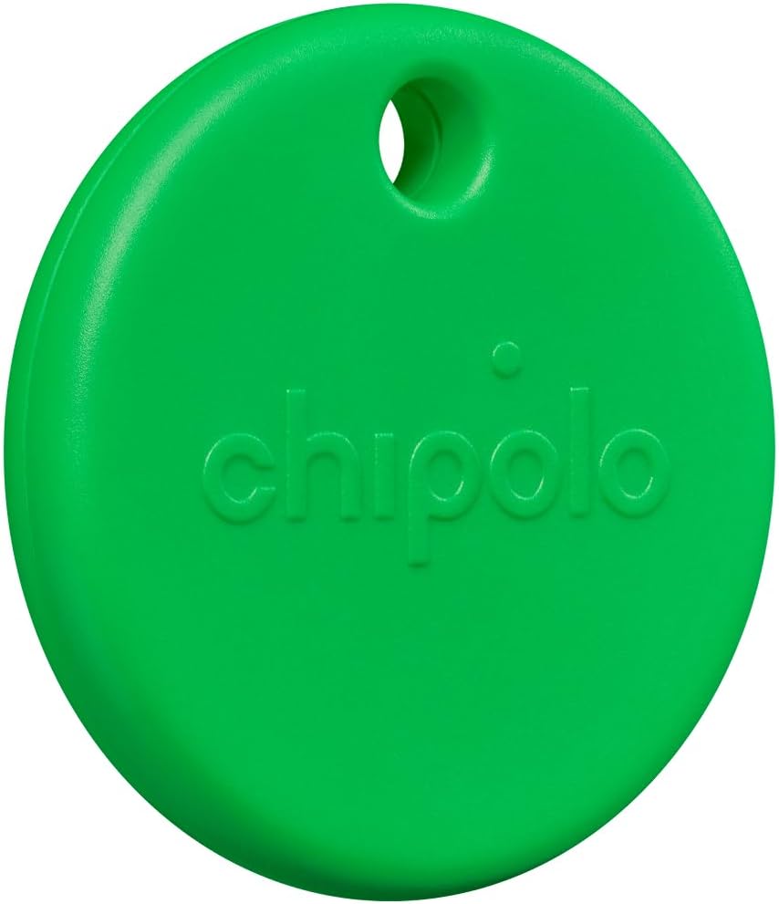 Chipolo POP Tracker Tag - Colorful, Compatible, Loud Bluetooth Tracker with Call Your Phone & Out of Range Alert, Works with Apple Find My or Google's Find My Device (Green)