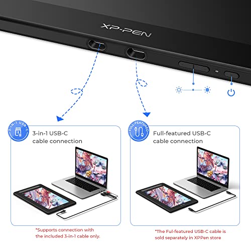 XP-PEN Artist 16 2. Generation Grafiktablett 15,4 Zoll Grafikmonitor, X3 Smart-Chip Stift mit 10...