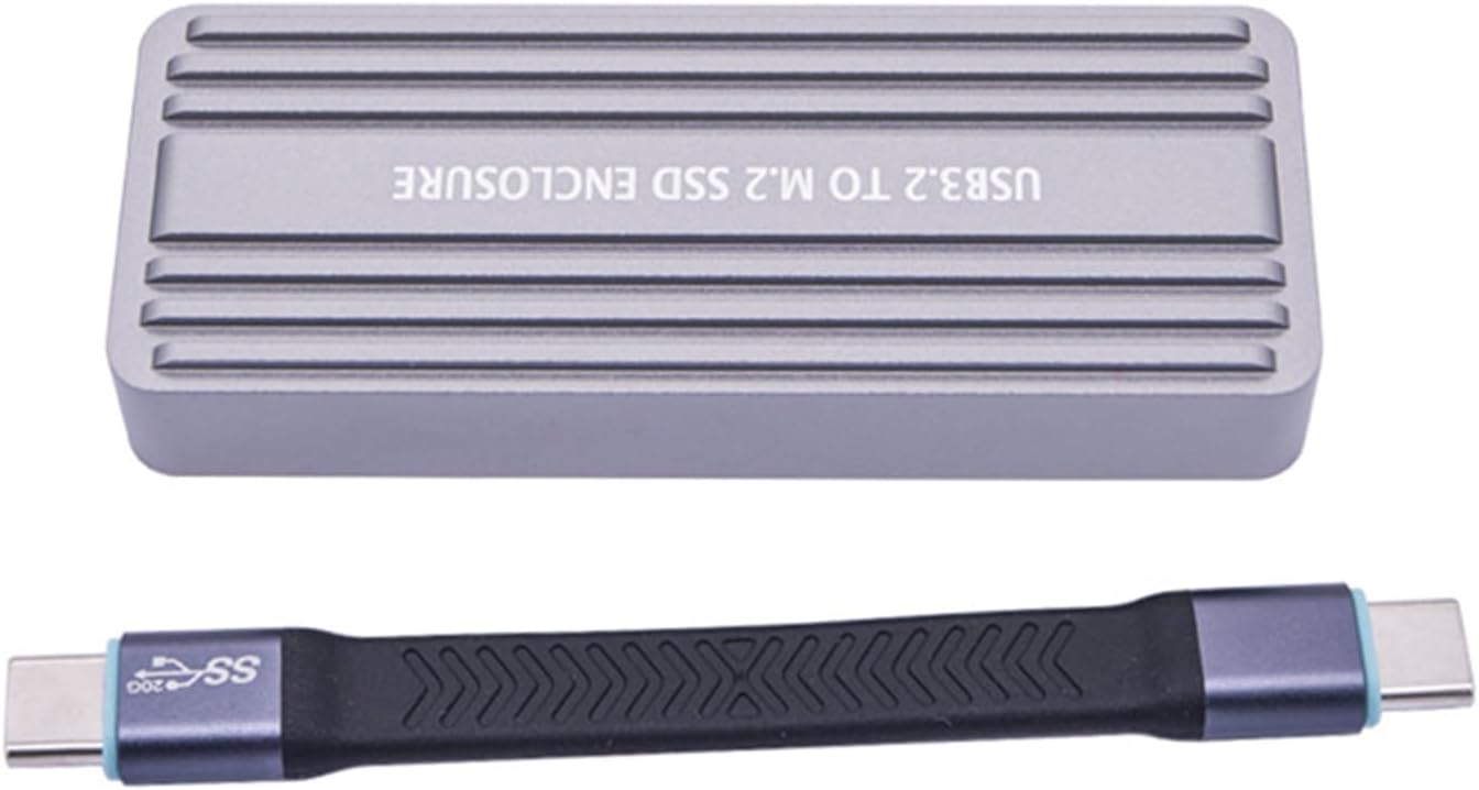 Solid Disk Enclosure Case USB3.2 Gen2x2 20Gbps Two Protocols External Solid Disk Adapter Box for 2242/2280 Option Aluminum Shell