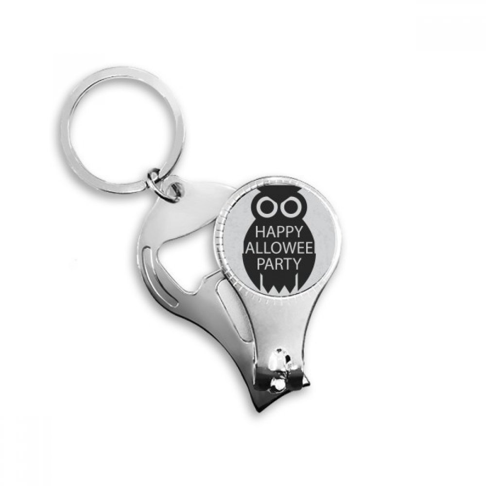 Hibou noir chaîne de clé coupe-ongles idéal pour vos soirées de fête
