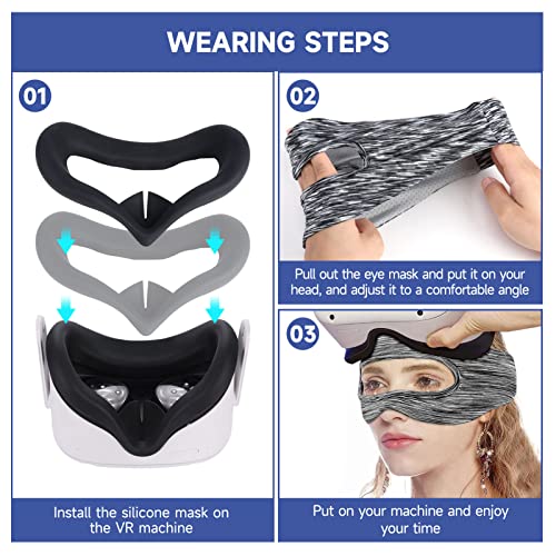 Omnisee Face Cover Kit kompatibel mit Oculus/Meta Quest 2, Silikon-Gesichtsabdeckung und Polyester-Augenabdeckung für VR-Gesichtsschutz, Zubehör für Oculus Meta Quest 2 - Image 8