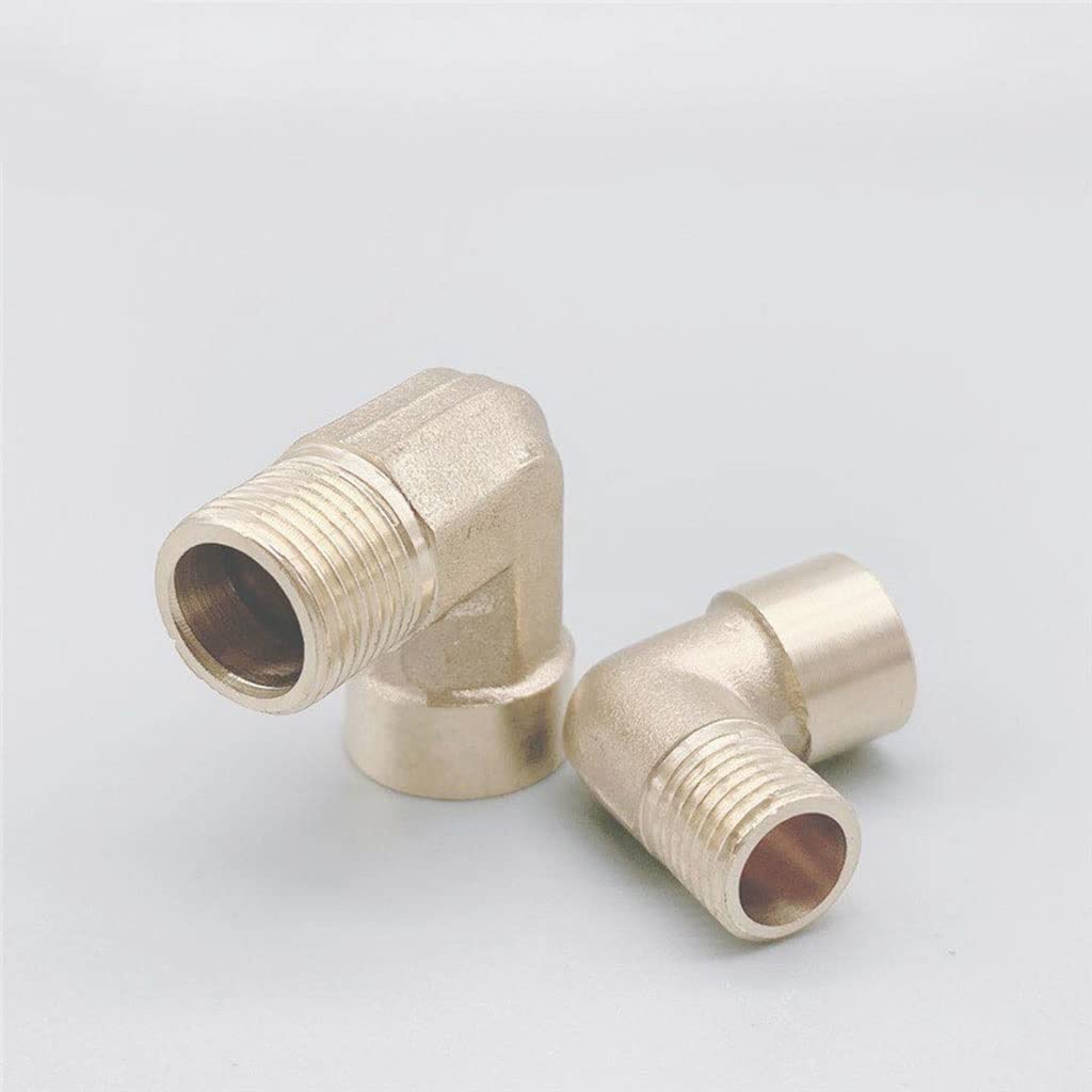 Conector de toque de manguera, 1 codo de conexión de manguera, rosca interna x rosca externa Acoplador de conector de conexión de codo de latón de 90 grados, utilizado for adaptador de cobre