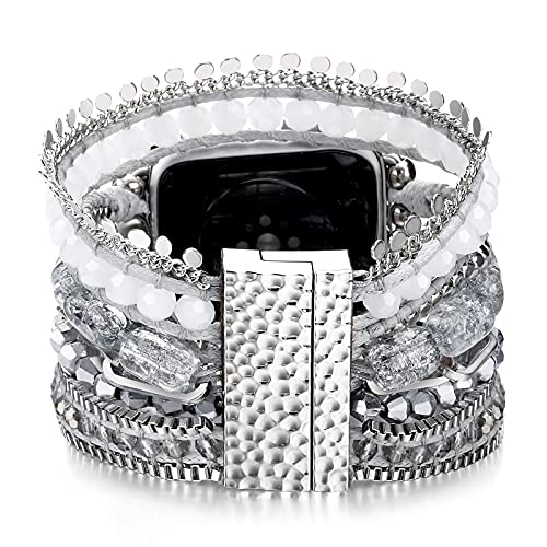 Pltgood Boho Wrap Beads Bracelet Compatible With Apple Watch Band Women 38Mm/40Mm/41Mm, 42Mm/44Mm/45Mm For Iwatch Se Series 8/7/6/5/4/3/2/1, Boho Jewelry Replacement Apple Watch Strap #TOP1